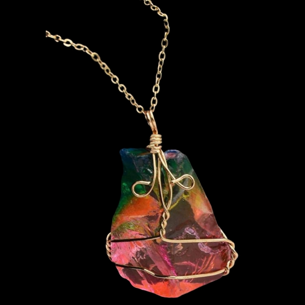 Rainbow Crystal Stone Necklace